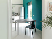 Extendable table in light gray melamine 130/210x80x76h cm