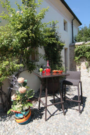 Polyrattan bar table adila walnut square 70x70x107h cm