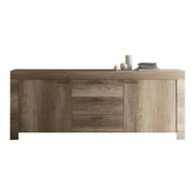 Sideboard 2 doors 3 drawers oak finish L.210 D.43 H.86 cm