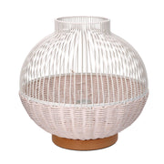 White rattan lamp with cmø30,5h29,5 base