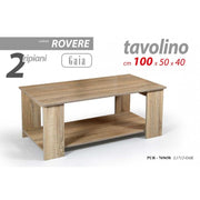Low coffee table for living room oak cm 100x 50 x 40 h