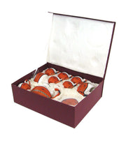 Tea cup with teapot and milk jug 9 pieces orange bamboo and ceramic