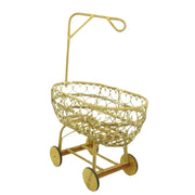 Wicker cradle with veil holder with wooden wheels 103x57xh.44 - 78 cm