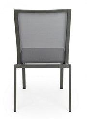 4x Anthracite design style aluminum chair