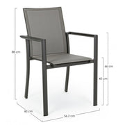 Chair with armrests Anthracite Beige KONNOR 56,2x60x h88 cm