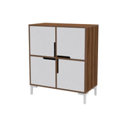 Wind Tower shoe rack 4 compartments white walnut 90x45xh.90 cm