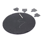 Round slate plate with 4 comic plates cmø30h0,5