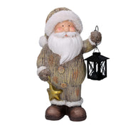 Resin Santa Claus with gray lantern 25.5x17h44cm