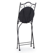 NAXOS steel folding chair with seat and backrest decorated in ceramic 92h cm