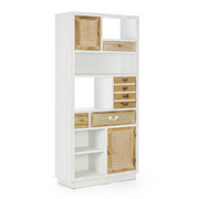 Eloise bookcase 3 doors 3 drawers in wood 180h cm