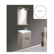 Charlie suspended bathroom cabinet with white mirror
