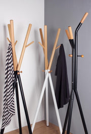 Alain modern coat hanger in black steel 178h cm