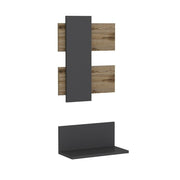 Composition Belita anthracite walnut wall shelves