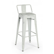 High bar stool in steel NEW JERSEY antique white 94h cm