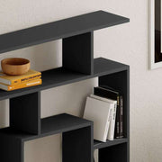 Antracite 5-Shelf Labirent Bookcase, 129x125x22 cm