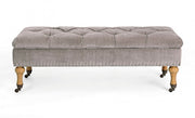 Beige container bench in classic style velvet