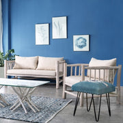 Sofa with Sahel cushions in teak wood