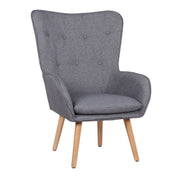 Armchair with backrest in gray Kuril fabric cm 79x70xh.96