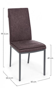 4x Sofie Pu Dark Brown Chair