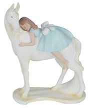 Little girl on horse oc-1704 cm. 20 x 9 h25