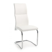 Design chair in white eco-leather THELMA 44x58x h104 cm
