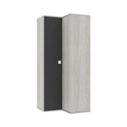 Angular wardrobe 98x96x223h worn white anthracite