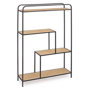 Shaped steel bookcase with four shelves Anthracite ELYOT 85,5x25,5x h131 cm