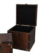 Brown eco-leather wooden box