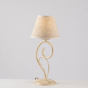 Vienna table lamp iron Ivory Gold one light fabric effect lampshade 16x h38 cm