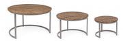 Narvik set of 3 steel and wood coffee tables