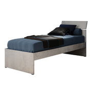 Single bed for bedroom, concrete gray, cm 200x85xH 98