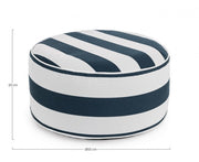 White-Blue Inflatable Striped Pouf