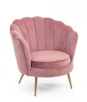 Retro armchair in peacock pink velvet cm 80 x 76 x 84 h