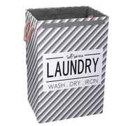Gray laundry basket with lid cm40x30h60