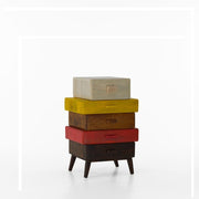 Modern chest of drawers in brown and multicolor wood cm 57 x 45 x h 110