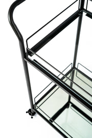 Beverage trolley in black metal 40x72x83h cm