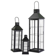 Square black metal lantern 1-3 cm26x26h87,5