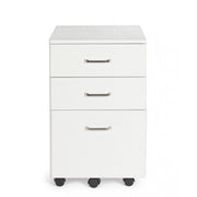 Office chest of drawers in MDF with three drawers White Ash NADIR 40x44x h65 cm