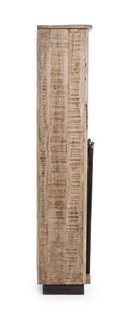 Bookcase 1 door 4 floors Tudor wood 71 x 34 x 163 cm