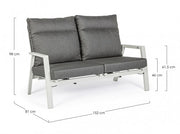 2 seater reclining sofa for outdoor use 152x81x98h cm