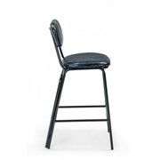 DEBBIE blue leatherette vintage bar stool 44x51x h100 cm