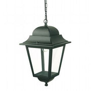 Black Suspended Aluminum Die-Cast Lamp with Transparent Glass Diffusers