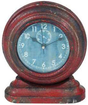 Mini red wood clock ea-0721 cm. 12.5 x 6h15