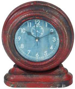 Mini red wood clock ea-0721 cm. 12.5 x 6h15