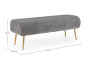 Selena gray velvet 2-seater bench