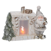 Ceramic Santa Claus with cream fireplace cm24,5x11h18,5