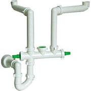 Compact self-cleaning sink siphon 2 ways 1