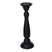 Black wooden candle holder cm12h40