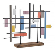 Mondrian steel wood ornament
