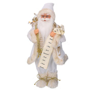 Woven Santa Claus with gifts and white gold list cm40x23,5h80